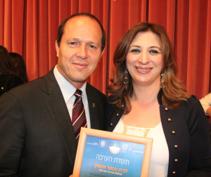 Rana with Mayor Barkat